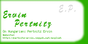 ervin pertnitz business card